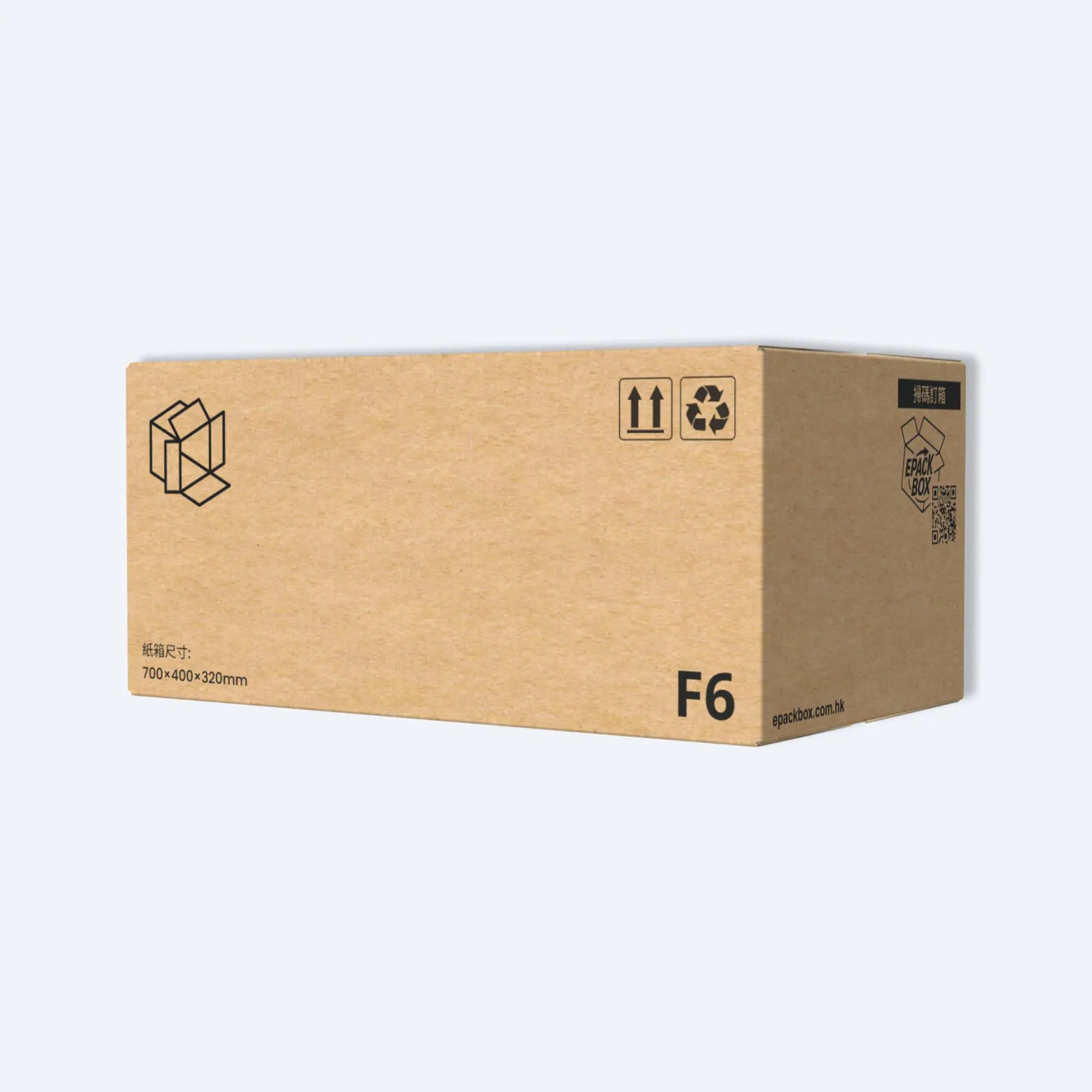 順豐F6搬屋紙箱的側面圖,清晰標示70x40x32cm特大尺寸。其堅固耐用的設計能有效保護大型物品在運輸中不受損害。