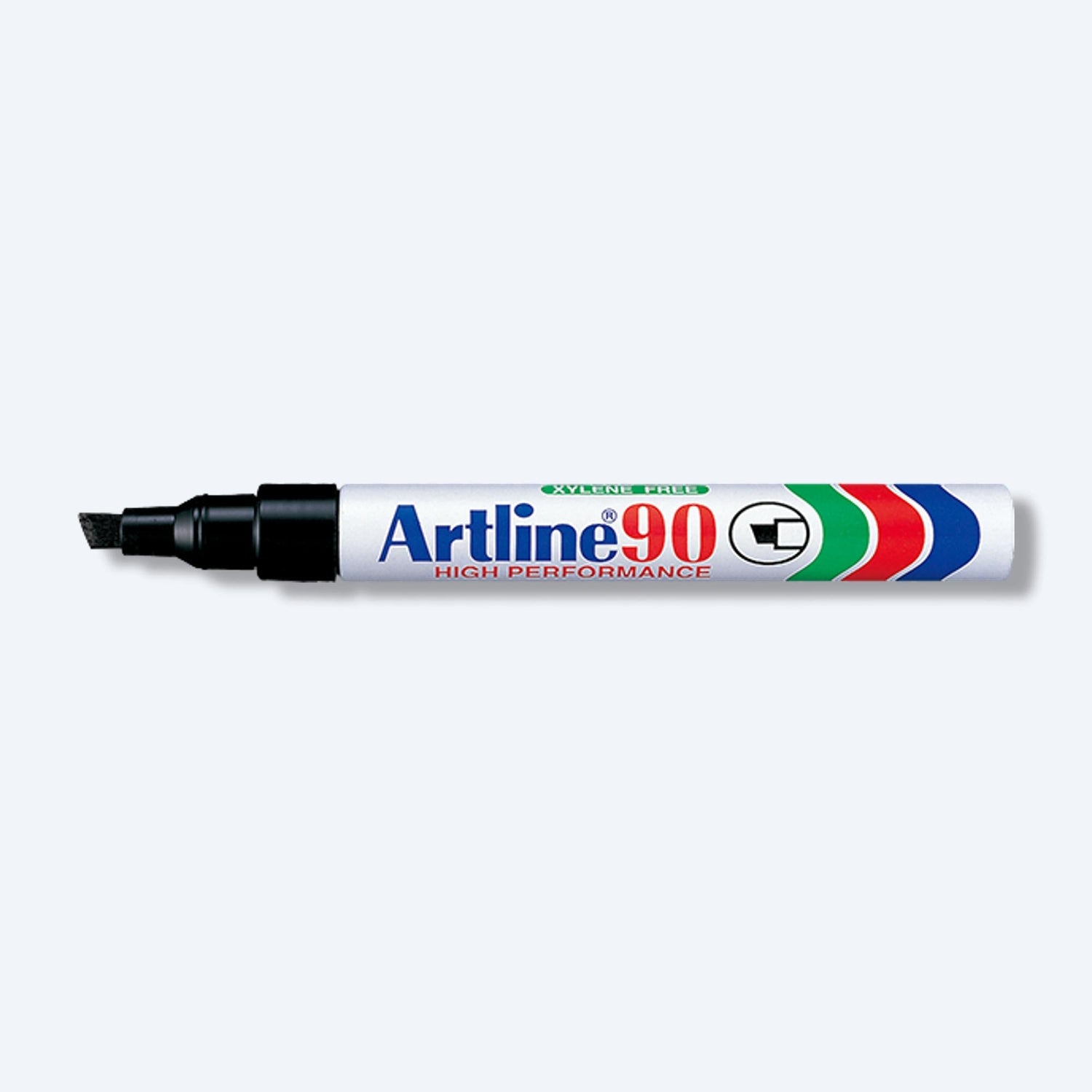 Artline EK-90 高效能箱頭筆/Marker，帶有紅藍綠彩條，理想選擇用於標記及批發。
