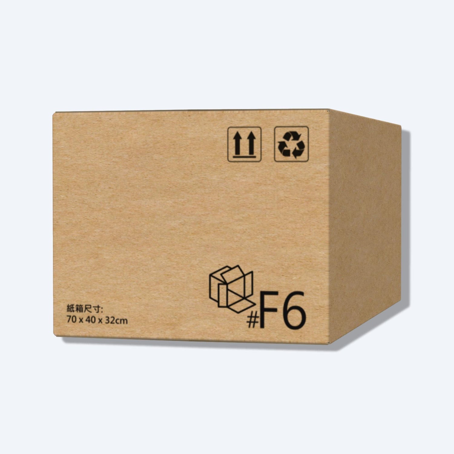 這是一個F6尺寸的順豐紙箱(包裝)，F6尺寸為70 x 40 x 32公分。箱體正面清晰印有順豐紙箱(包裝)的專屬標誌和