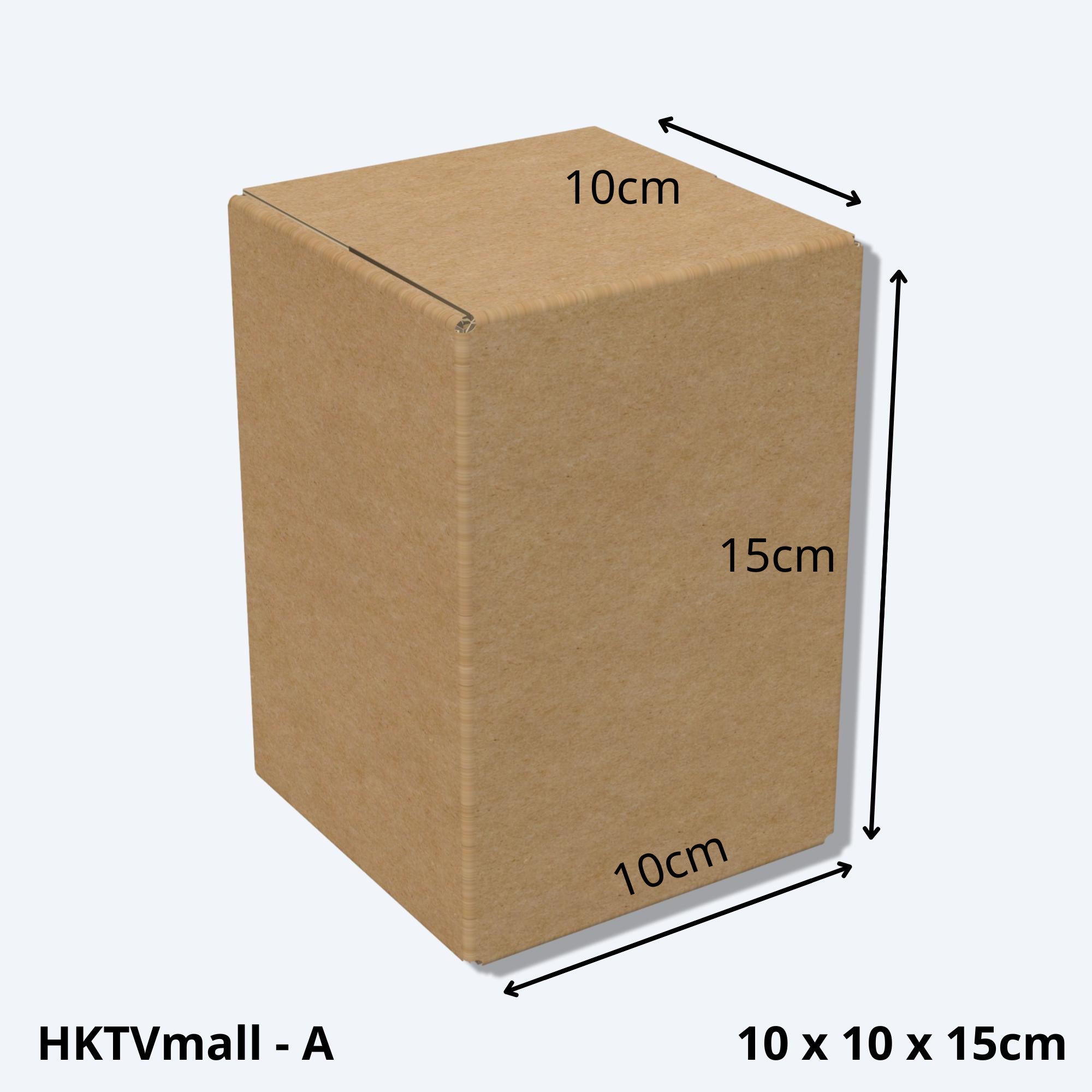 堅固的HKTVMALL尺寸A的紙箱尺寸圖，這款小型紙皮箱專為HKTV物流部設計，適用於HKTVmall商戶發貨時使用。