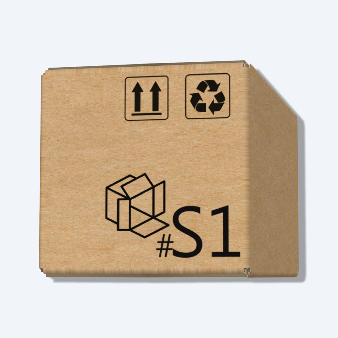 順豐速運S1尺寸紙箱側視圖，展示尺寸和質感，是適合小型物品運輸的理想選擇。