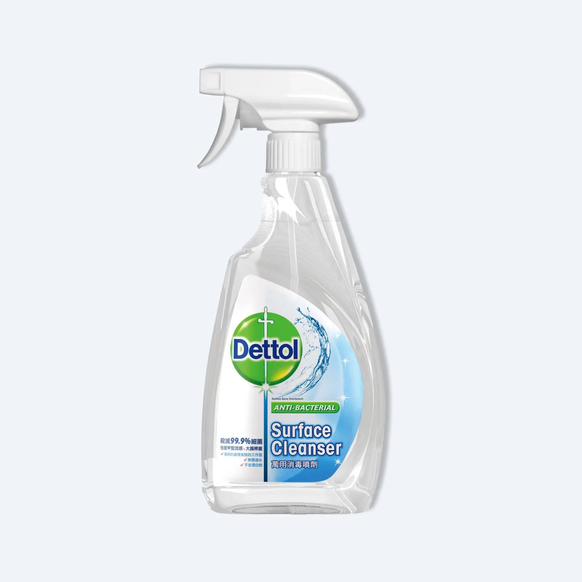 Dettol 滴露多用途清潔劑 500ml 噴霧瓶，殺菌 99.9%，適用於日常表面清潔。Dettol antibacterial surface spray 500ml for everyday disinfecting