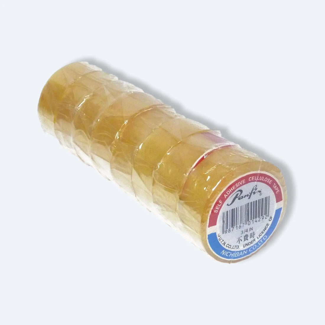 Panfix 不費時透明膠紙 19mm × 22m,每筒 8 卷裝,適用於辦公室與學生文具使用。Panfix cellulose clear tape 19mm x 22m, 8 rolls per pack for stationery and office use