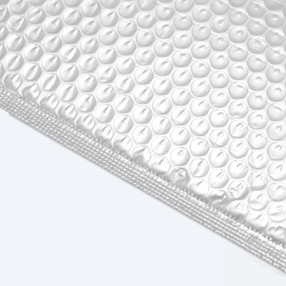 自黏式閉合的氣珠膠袋展示，加強防撞氣珠膠，適合電商郵寄包裝使用。